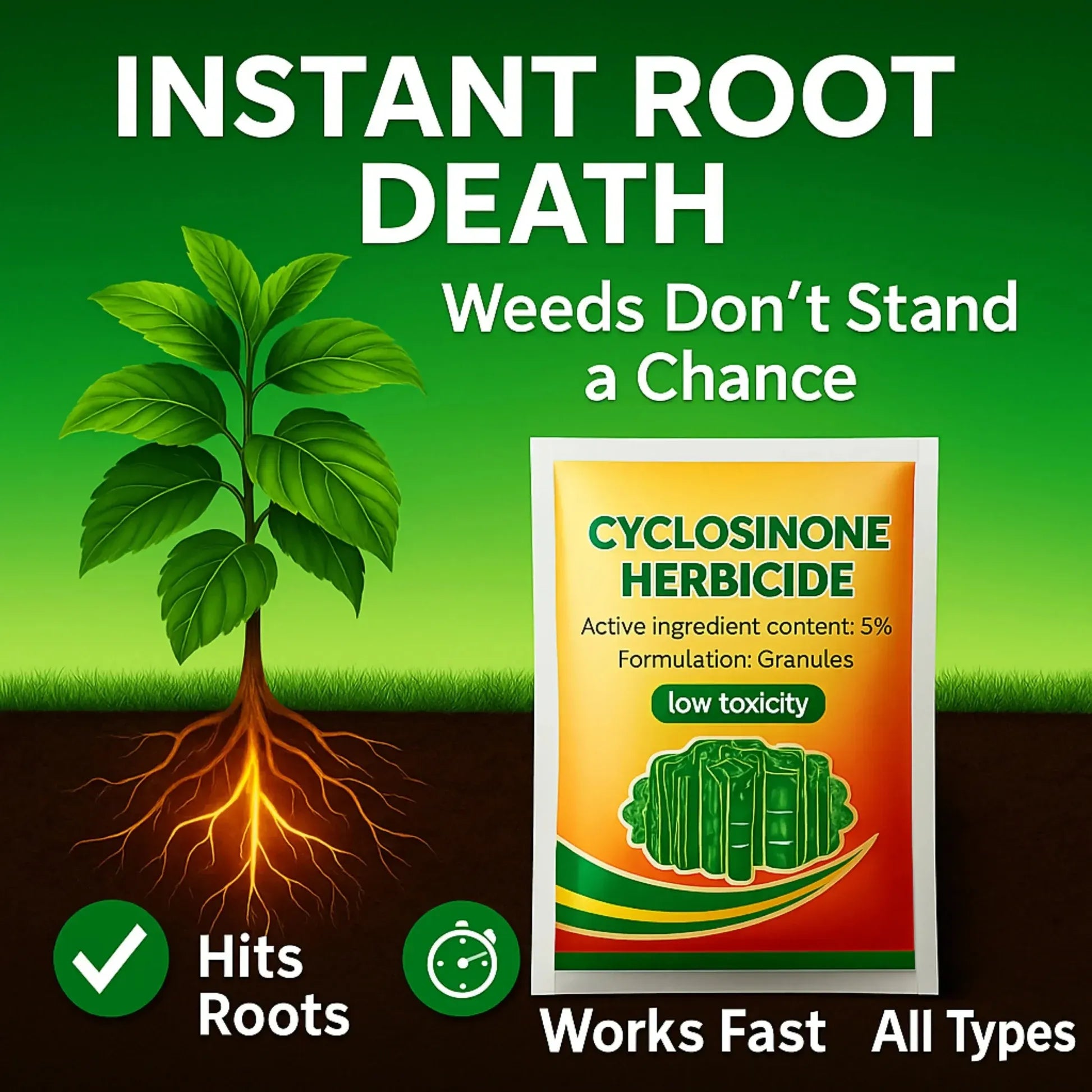 Cyclosinone Herbicide Granules Pack of 2