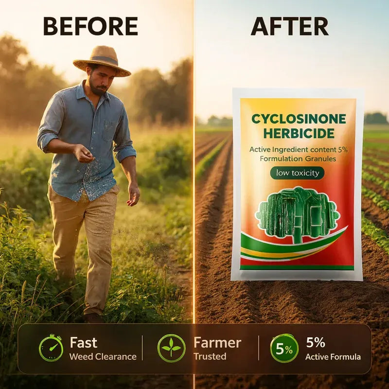 Applying Cyclosinone Herbicide Granules on farmland